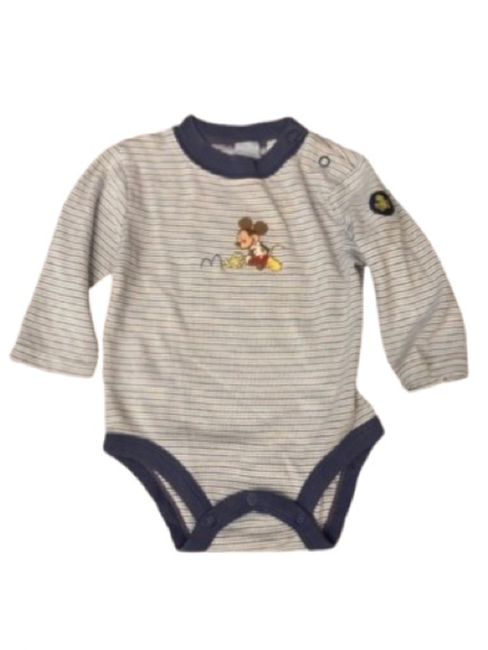 Disney Baby Onesie 6–9M — Striped Long Sleeve